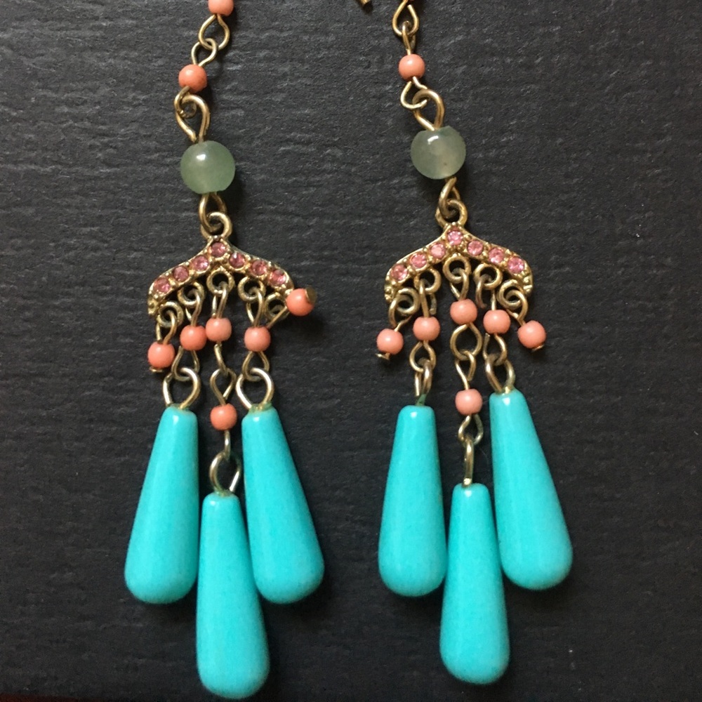 Banana republic turquoise and coral earrings
